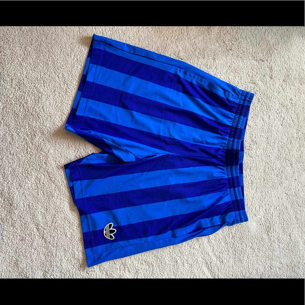 Striped adidas athletic shorts